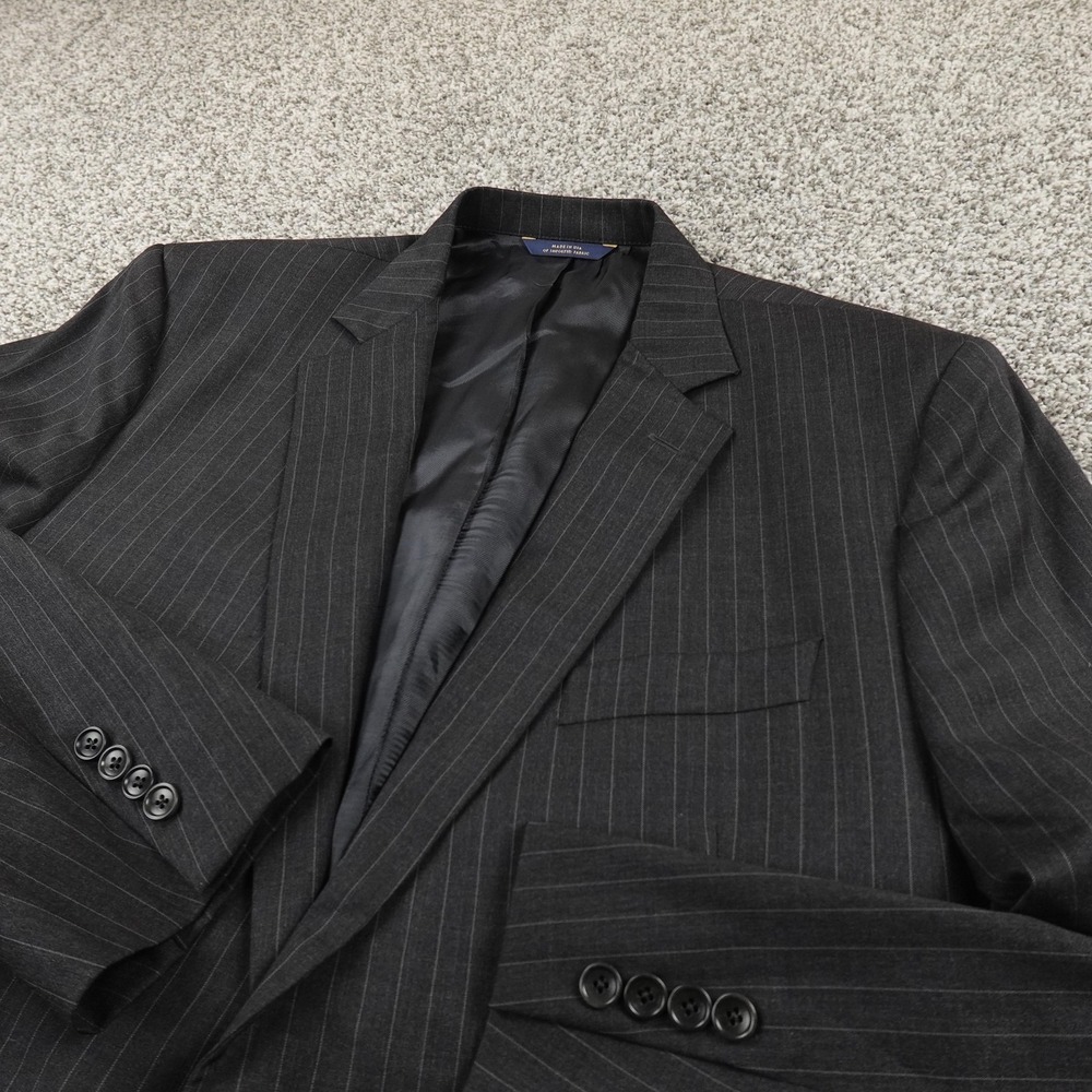 Brooks Brothers Blazer Mens 46L Black Estrato Wool Sport Coat Suit‎ Jacket USA